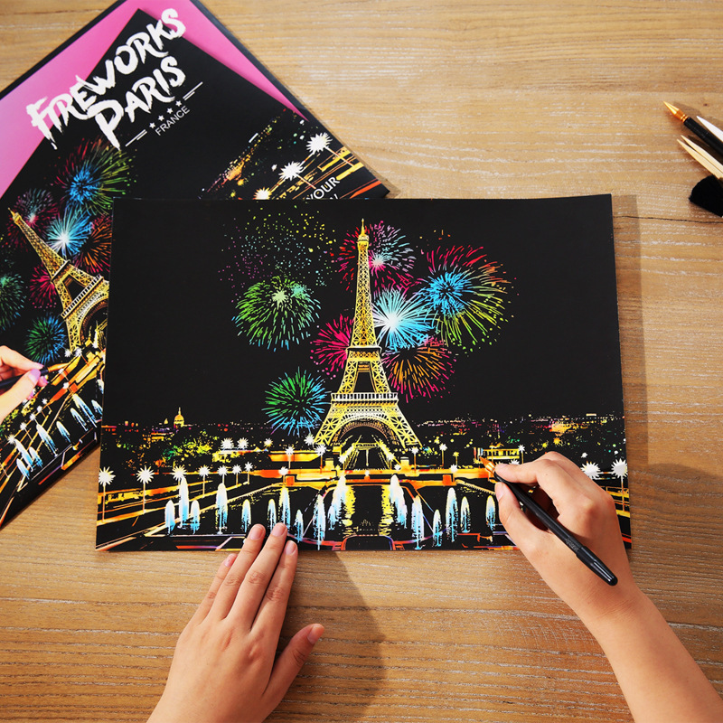 Photography New York - Lukisan Goresan DIY A3 Pemandangan Kota