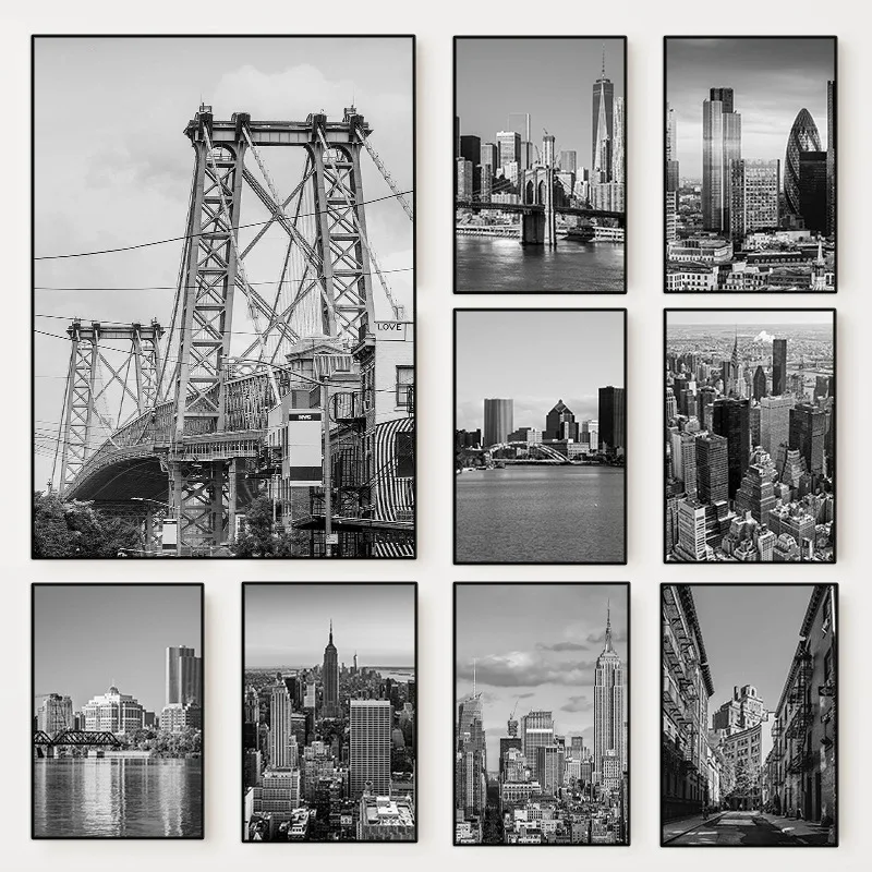 Photography New York - Lukisan Kanvas 2D: Poster Foto Kota