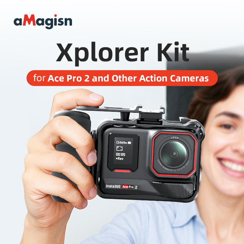 Photography Grip Insta360 X5 - aMagisn Xplorer Kit Pegangan Fotografi Jalanan
