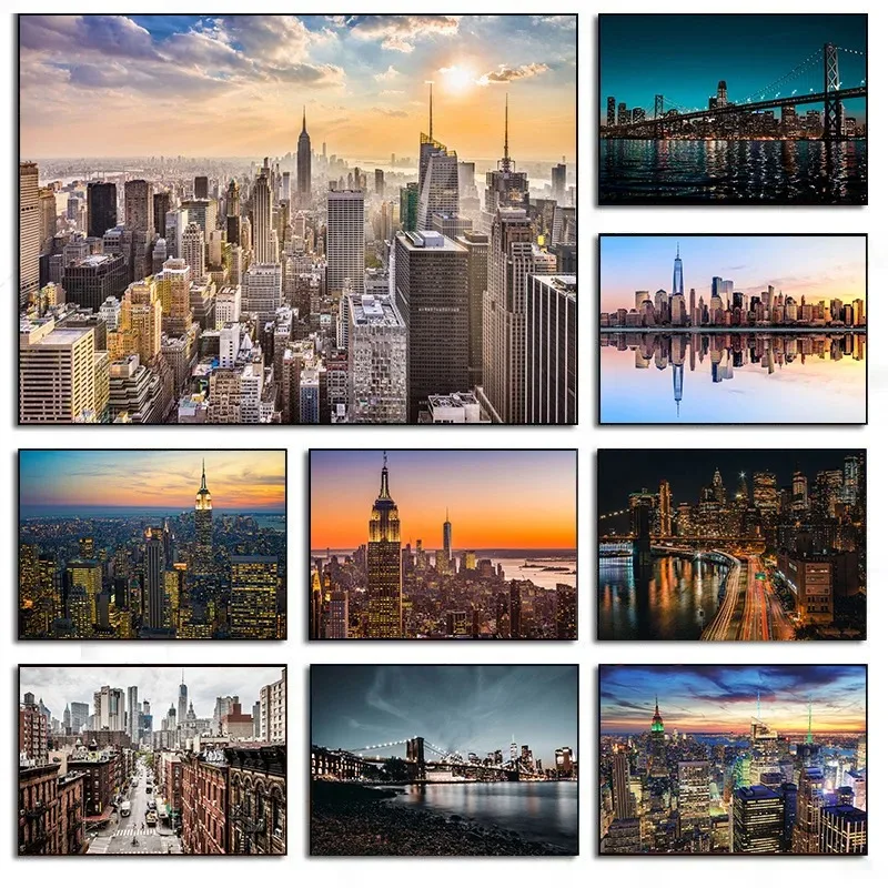 Photography New York - New York City Night Skyline pemandangan
