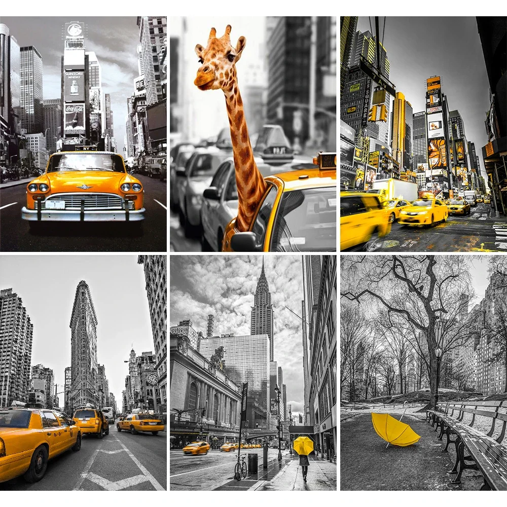 Photography New York - 5D Diy Berlian Bordir Hitam dan