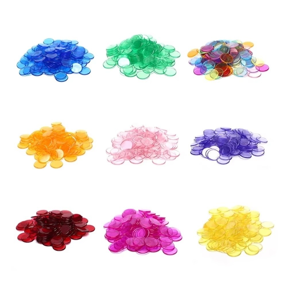 Color Checker Card - 100 Buah Chip Penghitung Bulat Plastik