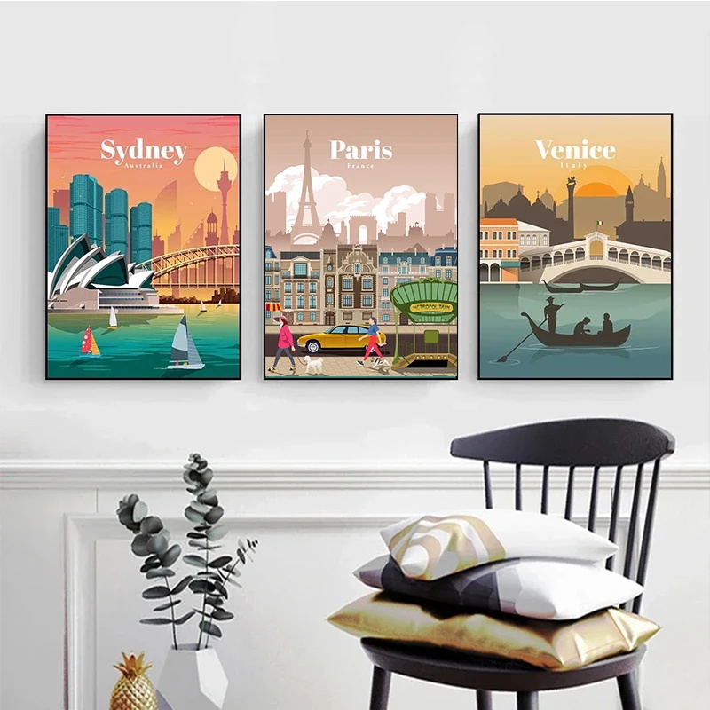 Poster kota turis terkenal di  - Photography New York ulasan dan harga