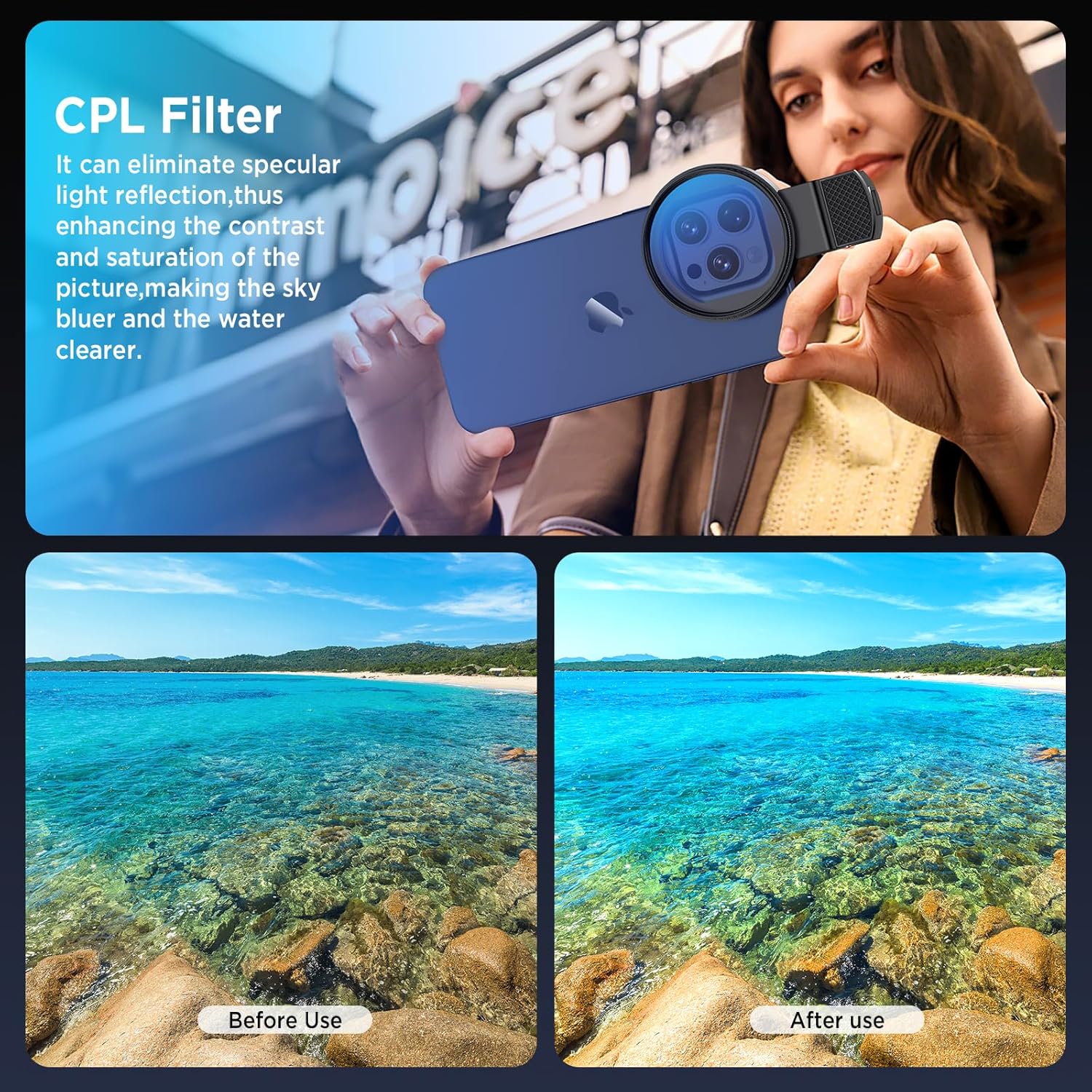 Kit Filter CPL / UV Lensa Kame - Photography Xiaomi ulasan dan harga