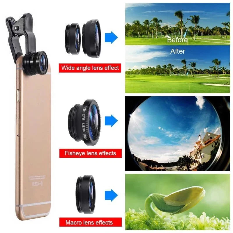 Lensa Kamera Mikro 3in1 Fishey - Photography Xiaomi ulasan dan harga
