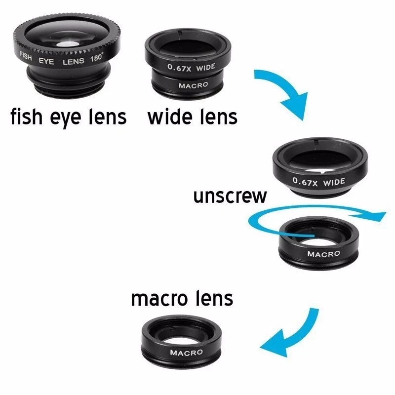 Lensa Kamera Mikro 3in1 Fishey - Photography Xiaomi ulasan dan harga